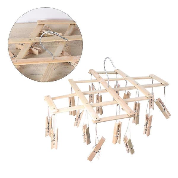 Bamboo Drying Rack for Clothes, Underwear Drying Rack, Sock Drying Rack, Hanging Bamboo Drying Rack 42*18cm