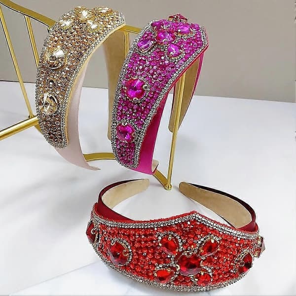 Strassikruunupanta – Kimalteleva Tiara-hiusasuste naisille Red One size