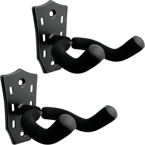Gitarrväggfäste Hängare 2-pack, Metallgitarrhängare med Skruvar, Gitarrfäste med Skyddande Svamp, Gitarrhållare Stativ Passar för Bas/Gitarr[JUN]