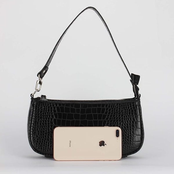 Krokodil-Effekt Väska Retro Konstläder Klassisk Clutch Axelväska Handväska För Kvinnor Vit white