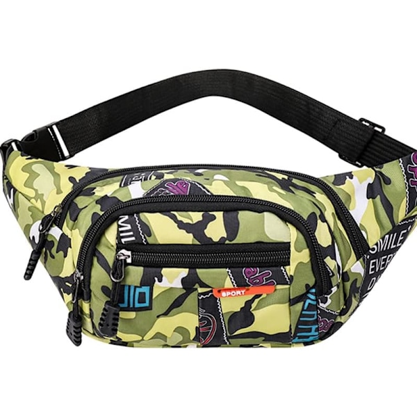 Bum Bag,Camo Bumbag Camouflage Belt Bag Waist Bag Fanny Pack Fabric Nylon Money Belt for Men Boys Running Hiking Travel Sports 13.65 * 4.68 Inch