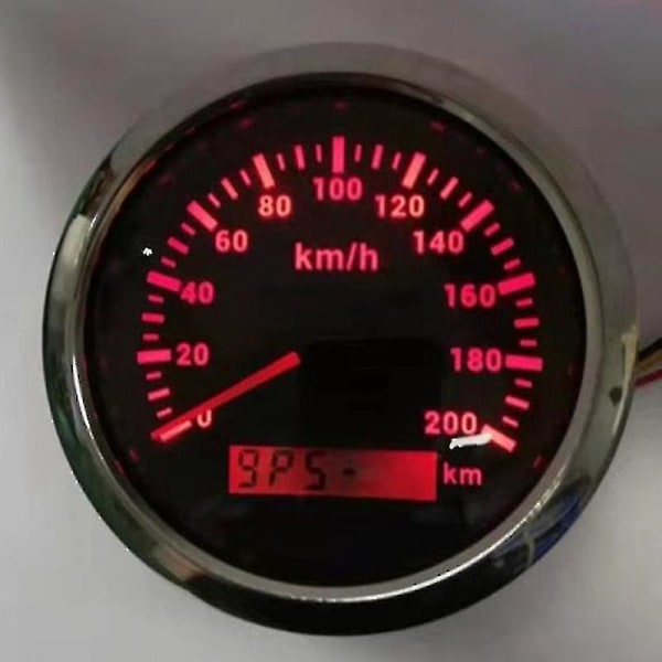 85mm 200km/h GPS-nopeusmittari 9-32v punaisella matkamittarilla autoille -zmd