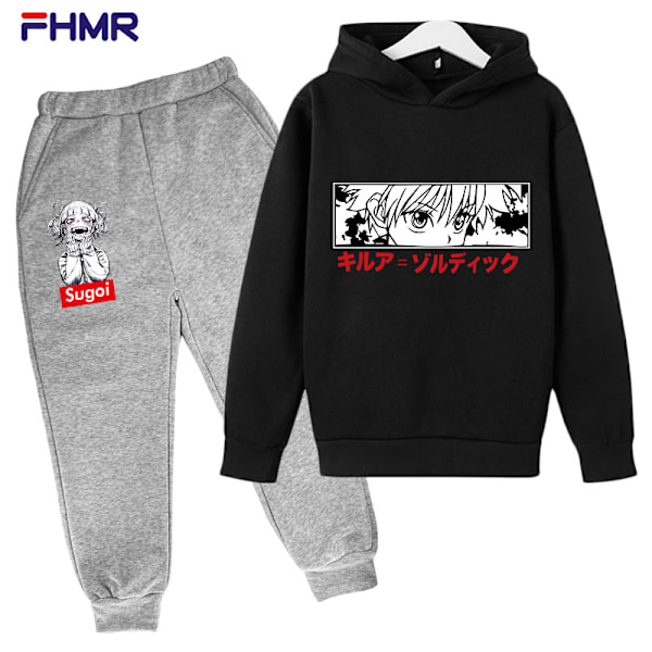 Hunter x Hunter Sweatshirt Bukser med Hættetrøje til Drenge og Piger Fritids Sport Fleece Ungdoms Sweatshirt Anime H 130CM