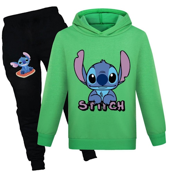 Pige Cartoon Hoodie Sæt Børn Prinsesse Hættetrøje Trøje Casual Langærmet Tøj Sæt til 4-13 År F 140CM