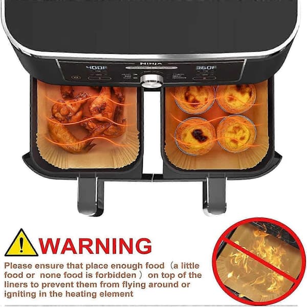 100 stk. Ninja Airfryer-indsatser engangs, non-stick bagepapir til Ninja
