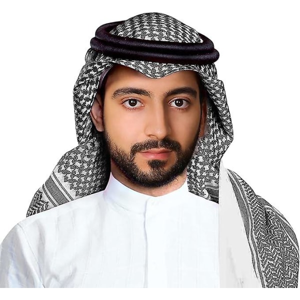Keffiyeh Arabe Para Hombre Turbante Muslim Palestine Skjerf Saudi Arabisk Agal Sheik Gorros kostyme for menn