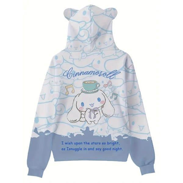 Huppareita Piirretty Casual Neulotukan Pullover Taskuilla, Aikuisten Pitkähihainen Huppareita, Sopii Lahjoiksi Ja Kokoelmiin F white and blue 2XL