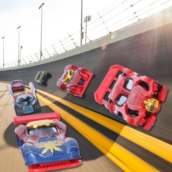 6 STK Hot Spider Wheels Bil, Hero Car Legetøj Biler,Børneracerlegetøj Kreative legetøjsbiler Sportsvogn Legetøjsbiler til drenge Fødselsdagsgave