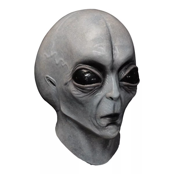 Grå Alien Maske Ekstraterrestrial Latex Halloween Horror Gris