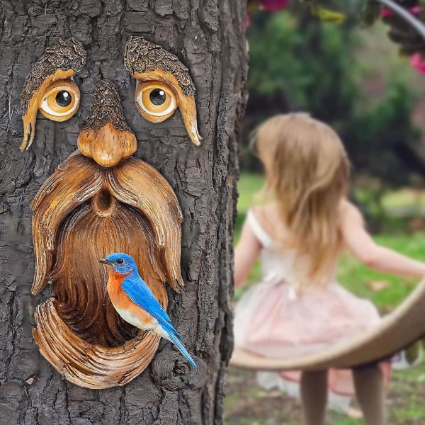 Bird Feeder Tree Face Yard Art Decoration Easter Outdoor Tree