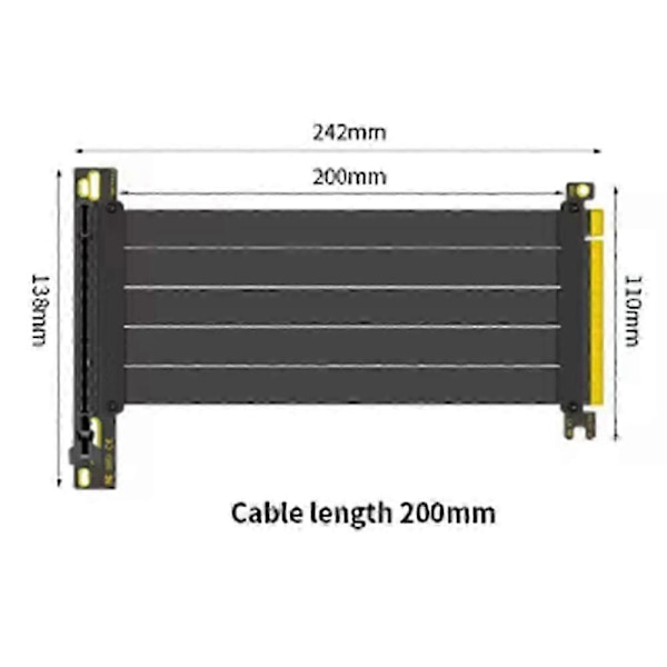 PCI-E Express 4.0 16X Riser Videokort Förlängningsskärmad Kabel