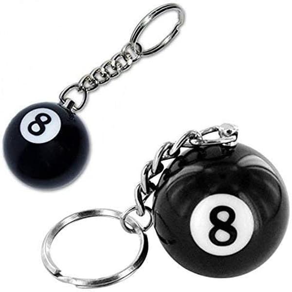 2 Kreative Nummer Otte Billard Nøglering Sort Kvalitet