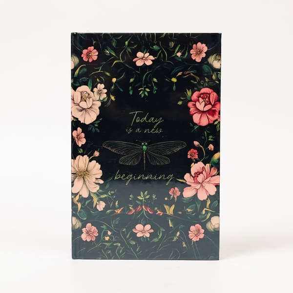 2 stk. notesbøger med sommerfugle- og blomsterserie, limfri indbinding, vandrette stribede indersider, studenterdagbøger
