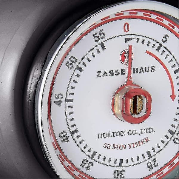 Magnetisk Retro Køkkentimer, Klassisk Mekanisk Madlavningstimer (rød) Black
