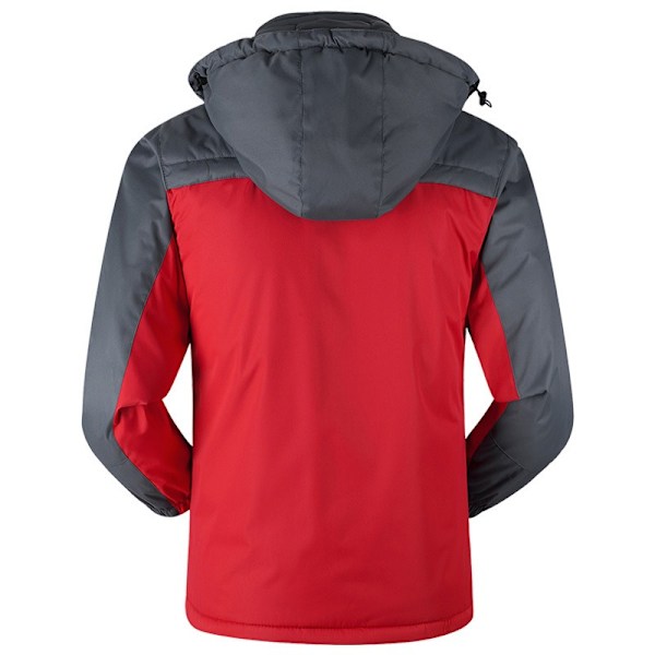 Mænds Varm Hættetrøje Jakker Casual Vindtæt Udendørs Frakker Vinter red 4XL