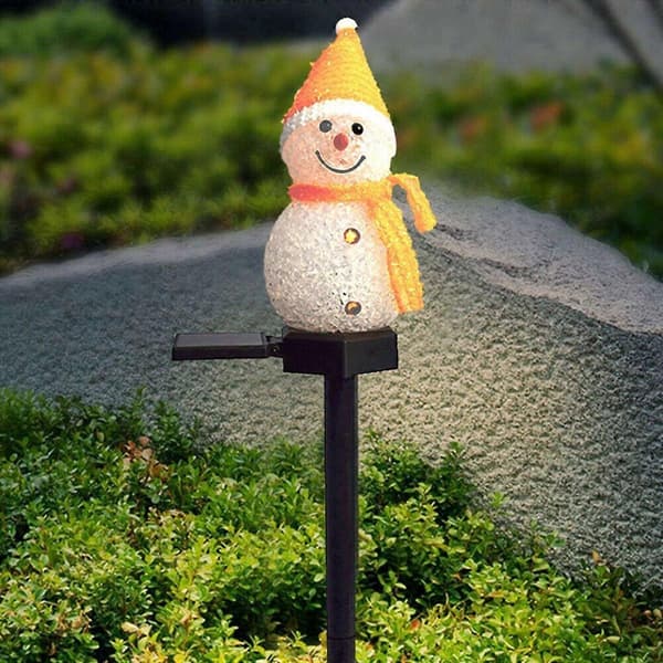 Jul solcellsdriven LED-ljusdekor trädgårdslampor gul