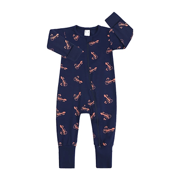 Nyfødt bomullsbody, rund hals romper, hånd- og fotmansjetter, baby romper 3-24 måneder 5 12-18m