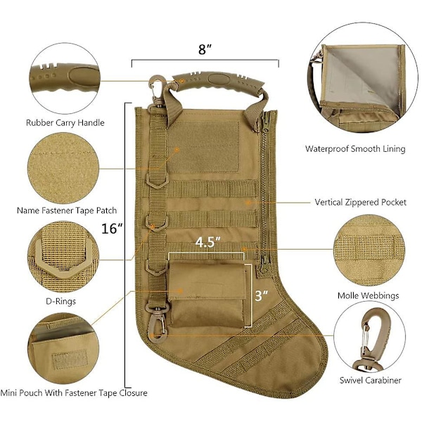 Julstrumpa Strumpor Taktisk Väska Dump Drop Påse Utility Förvaring Militär Strid Jakt Pack Magasin Påsar ArmyGreen