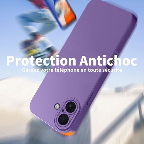 Tenphone Case for iPhone 17 (6.3\"), Shockproof Soft TPU Protective Case with Camera Protection - Purple iPhone 17 iPhone 17 Voilet