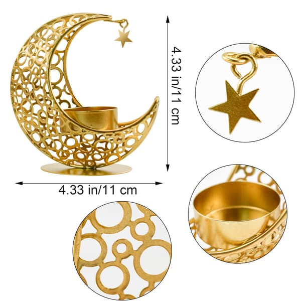 3 st Månformade Ljusstakar, Metall Ljusstake, Rom