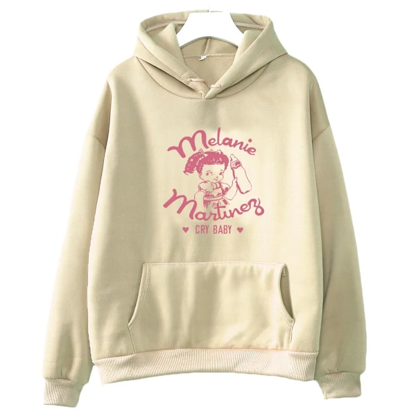 Dame Hoodies Sweatshirt Tegneserie Print Løse Tøj Kawaii Casual Tops khaki M