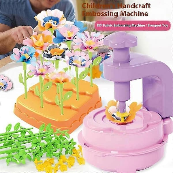 Håndlavet stofbuketsæt - Børneblomsterhåndværk og prægelegetøj til