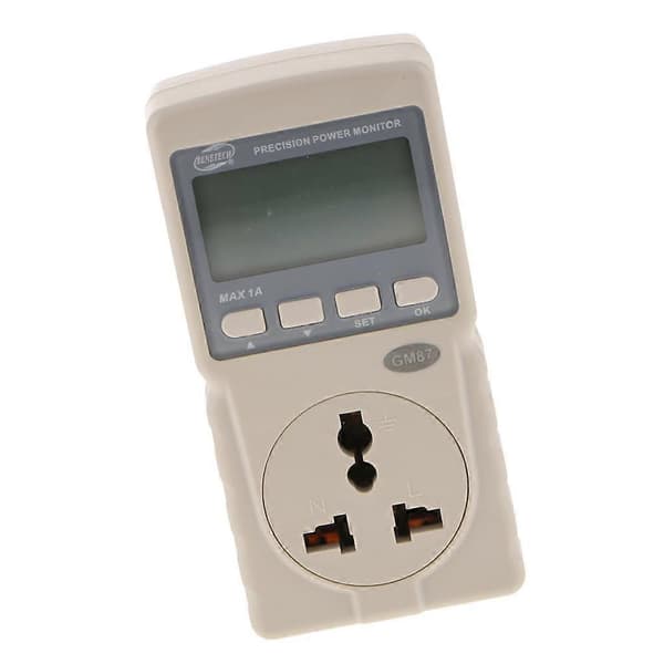 GM87 220V LCD Digital Effektmåler Energimåler Effektfaktor Frekvensovervåker