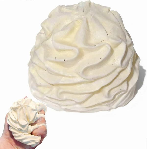 Fløderulle Squishy Legetøj, Squishy Kage, Langsomt Stigende Klemmelegetøj, Klæbrige Squishies Lavet af Hånd Silikone Fidget Klemmelegetøj, Stresslindring & Samling White