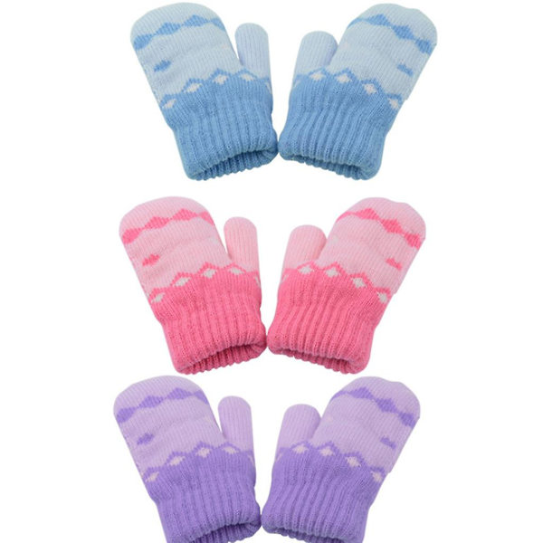 3 deler holdbare termiske innerfløyel barnehatter + skjerf + hansker Blue