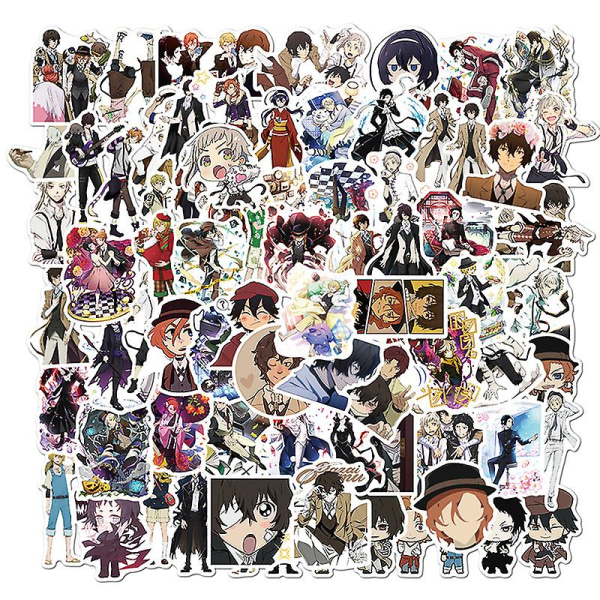 100 kpl Bungo Stray Dogs Tarrat Anime Tarrat Pvc Graffiti Tarrat Matkalaukku