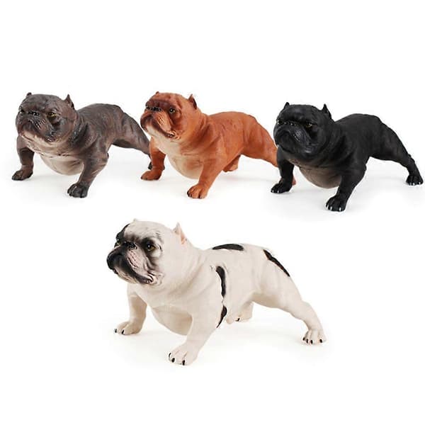 Realistisk Bully Hund PVC Dyre Solid Model Figur Børnelegetøj Borddekoration Grey