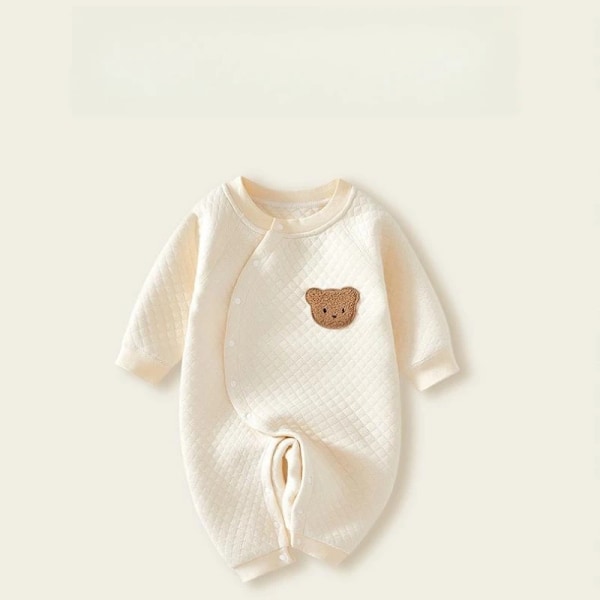 Baby höstkläder, 100% bomull set för nyfödda bebisar, babyoverall 0-12 månader Beige 73cm