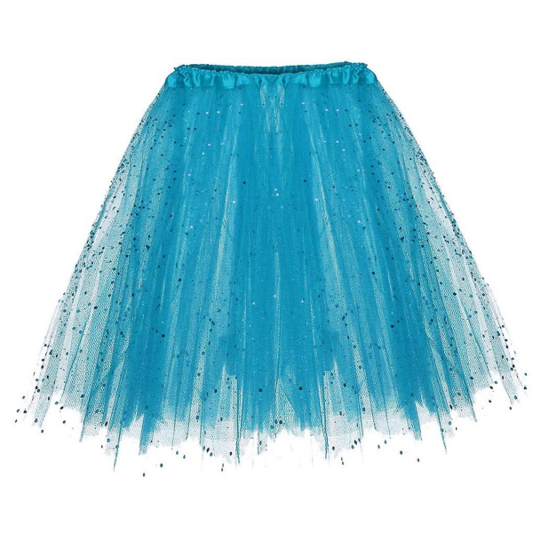 Dame Tutu nederdel Vintage ballet bobledans nederdele til cosplay fest Lagdelt elastisk tyl nederdel Blue