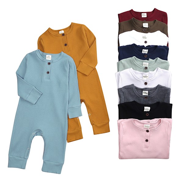 Baby Jumpsuit med Lång Ärm Bekväma Kläder för Pojkar och Flickor Toddler Jumpsuit Nyfödd Krypande Dräkt Vår Höst 6 18-24m