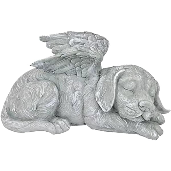 Koiran enkelin siivet -koriste Koiran enkelin patsas Pieni eläinpatsas puutarhan hautakiviin tai nurmikon koristeluun