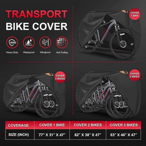 2 Cykelöverdrag för Bakre Ställ - Hållbart Skydd för Utomhustransport