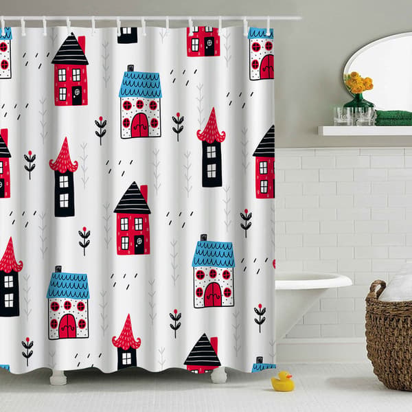 Duschdraperi 180x180 (Stil 16) – Maskintvättbar tjock polyester
