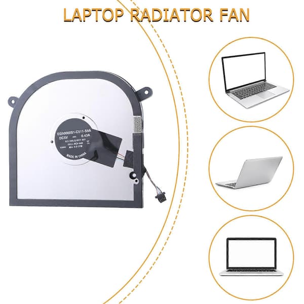 CPU GPU blæser DC5V 4Pin 4 ledninger Laptops CPU GPU køleblæser til 17 9700 9710 9720 0MXF81 0P2FY9 Notebook Radiatorer CPU