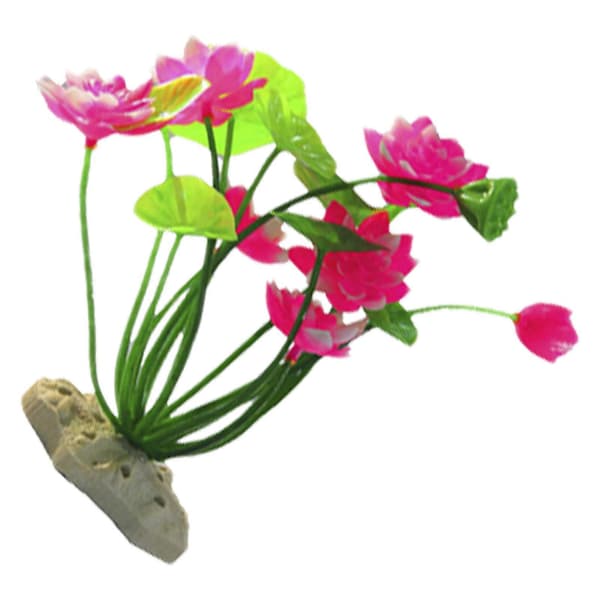 Husholdningsakvarium Ornament Akvarium Lotus til dekorasjon 2 stk sett