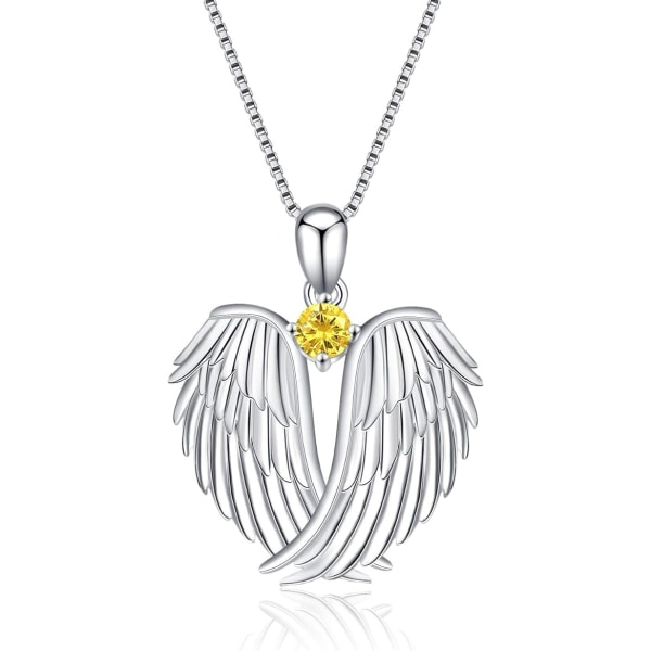 Guardian Angel Wings Halsband Sterling Silver Hänge med Sparkle Cubic Zirconia Smycken För Kvinnor Flickor
