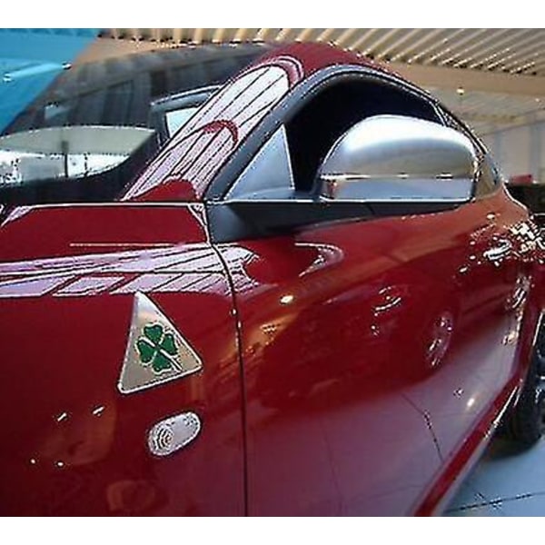2stk Quatrefoil Green Delta Car Side Fender Emblem Bakre Trunk Badge Sticker For Alfa Romeo 147 156 159 166 Giulietta Spider Gt
