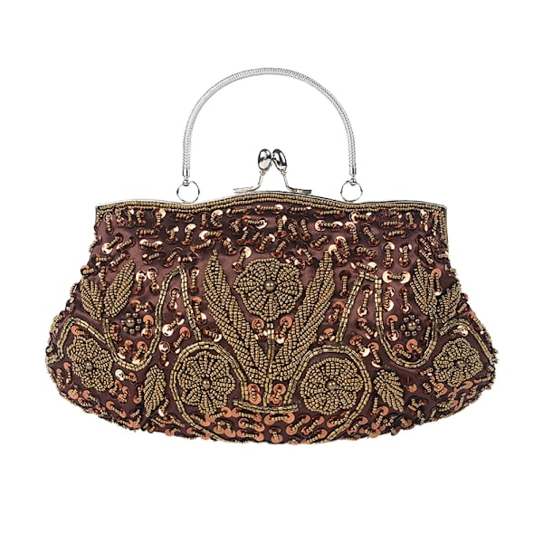 Perlebroderet sequin-design blomstermiddagstaske, clutch taske