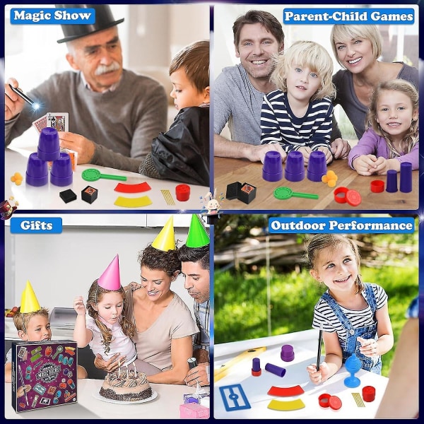 Tryllesæt til børn, Magic Props Kit, Trylletricks til børn, Tryllekunstnersæt , Trylletricks-gaver til alderen 6+