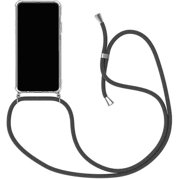 realme 6 Pro mobiltelefon halskæde, gennemsigtig silikone beskyttende etui Cover med halskæde strop B