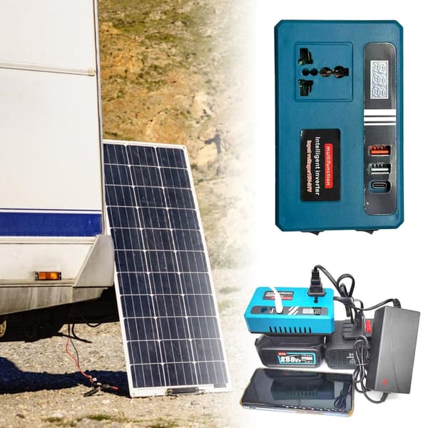 21V til 220V Intelligent Batteriomformer Doble USB-grensesnitt Holdbar