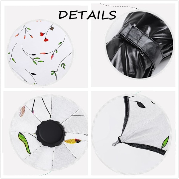 Solparasoll Dame Parasoll Sommer UV-beskyttelse UPF 50 Kompakte Parasoller for Kvinner Parasoll Lett Vindtett Begonia Trippelvikende Parasoller