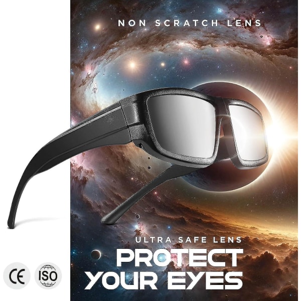 Solformørkelsesbriller (2-pak) 2024 Ce- og Iso-certificerede sikre skærme til direkte solsegning Nasa-godkendt 2024