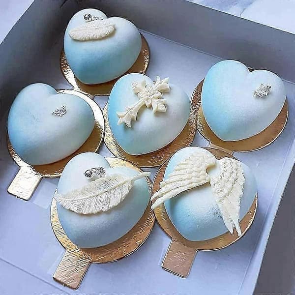 3D hjerteformet silikoneform med 8 hulrum til smukke moussekager og desserter