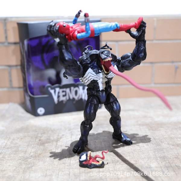 Marvel Spider-Man 2020 Tegneserieversion Venom Flyvende Vinger Venom Model Figur Led Bevægelig Æske