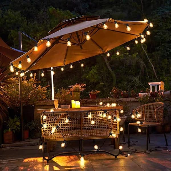 LED String Lights Outdoor 3/7.6/9/15/22/30m – Waterproof String Lights with G40 Bulbs for Garden & Patio